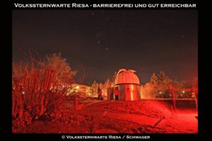 Volkssternwarte Riesa barrierefrei mit Sternenbild Orion